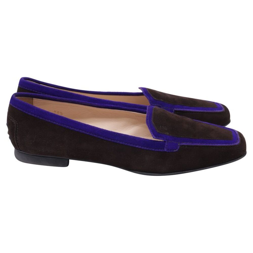Tod's Square-Toe Loafers in Brown Suede